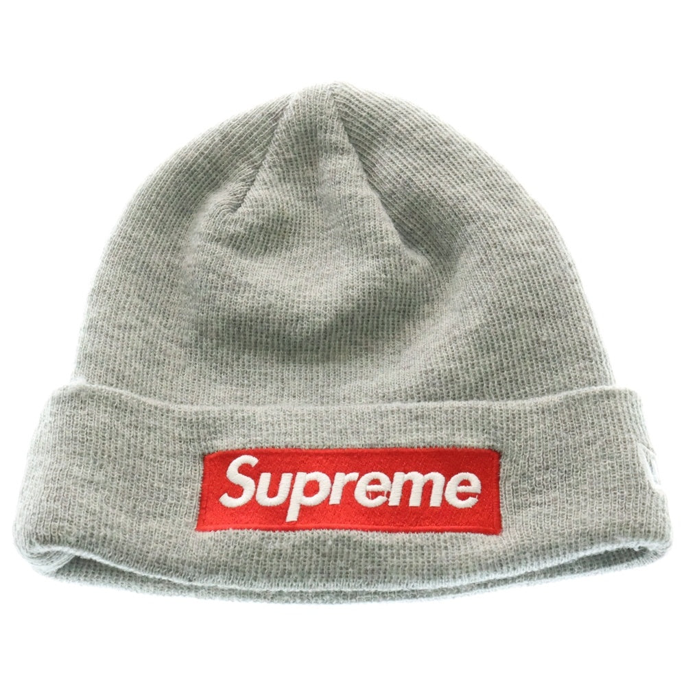 SUPREME(シュプリーム) 15AW ×New Era Box Logo Beanie ニューエラ ボックスロゴビーニー ニットキャップ 帽子 グレー