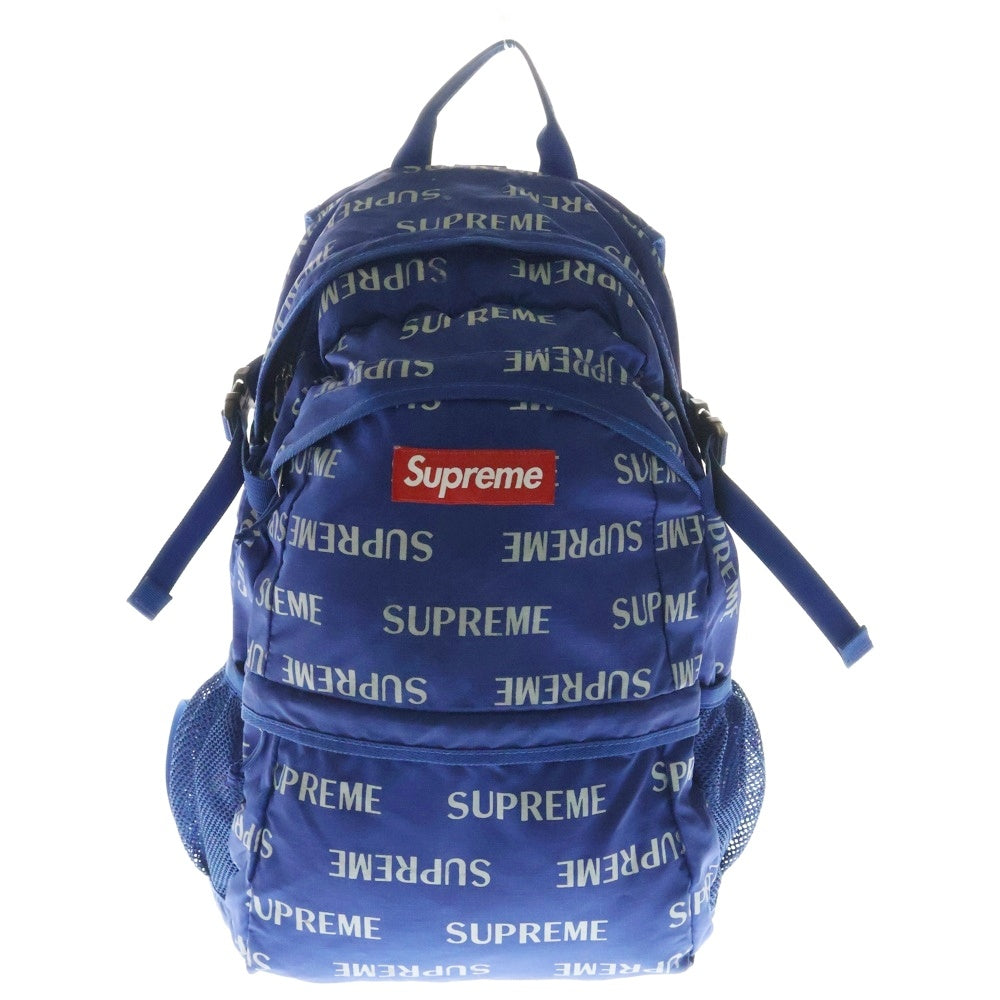 SUPREME(シュプリーム) 16AW 3M Reflective Repeat Backpack 3Mリフレクティブリピートロゴ バックパック リュックサック ブルー