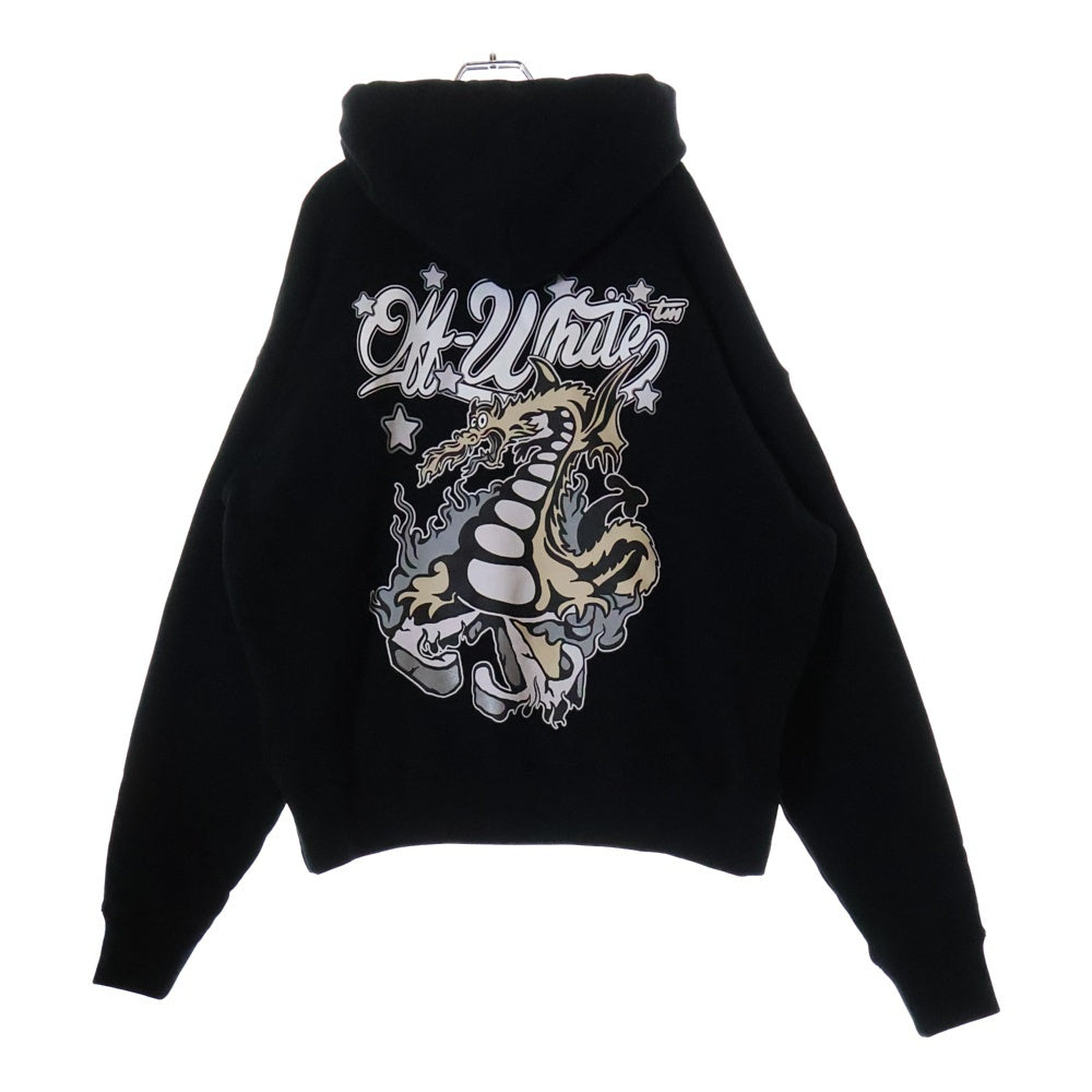 OFF-WHITE(オフホワイト) 24AW Dragon logo hoodie バックドラゴンプリント フーディ プルオーバースウェットパーカー ブラック OMBB085F24FLE00I