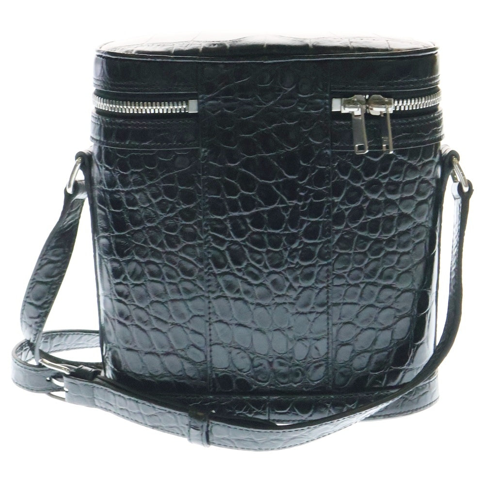 CELINE(セリーヌ) Vertical Messenger Box スタンプド エキゾチック バーティカル メッセンジャーショルダーバッグ ブラック/シルバー 110533EOX.38SI