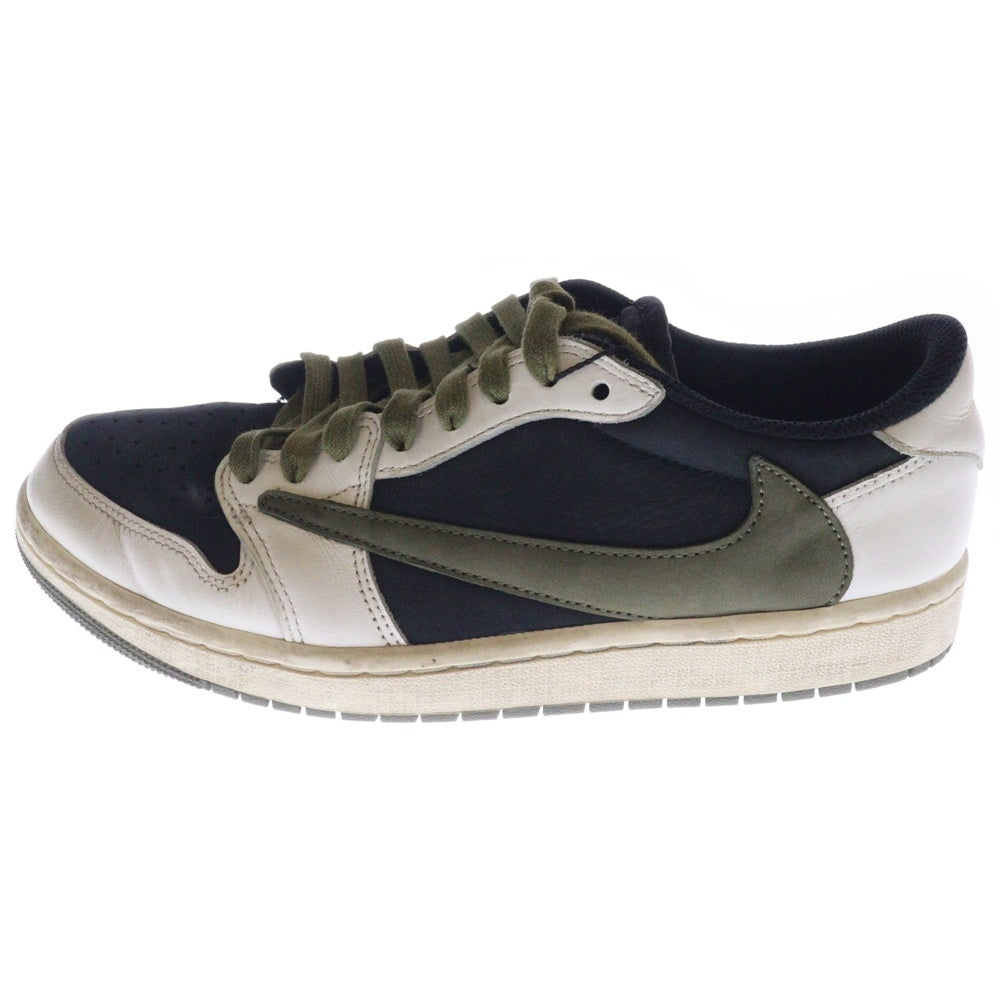 NIKE(ナイキ) ×TRAVIS SCOTT WMNS AIR JORDAN 1 LOW OG Medium Olive トラヴィススコット ウィメンズ エアジョーダン1 ミディアムオリーブ ローカットスニーカー DZ4137-106