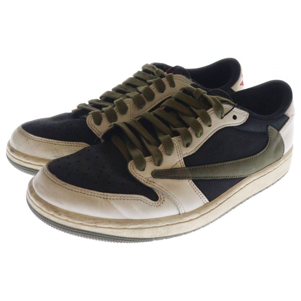 NIKE(ナイキ) ×TRAVIS SCOTT WMNS AIR JORDAN 1 LOW OG Medium Olive トラヴィススコット ウィメンズ エアジョーダン1 ミディアムオリーブ ローカットスニーカー DZ4137-106