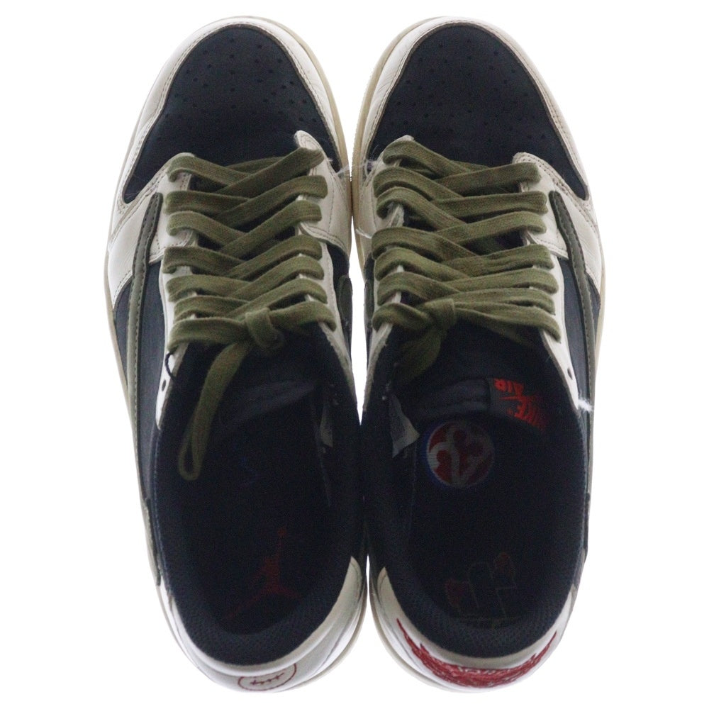 NIKE(ナイキ) ×TRAVIS SCOTT WMNS AIR JORDAN 1 LOW OG Medium Olive トラヴィススコット ウィメンズ エアジョーダン1 ミディアムオリーブ ローカットスニーカー DZ4137-106