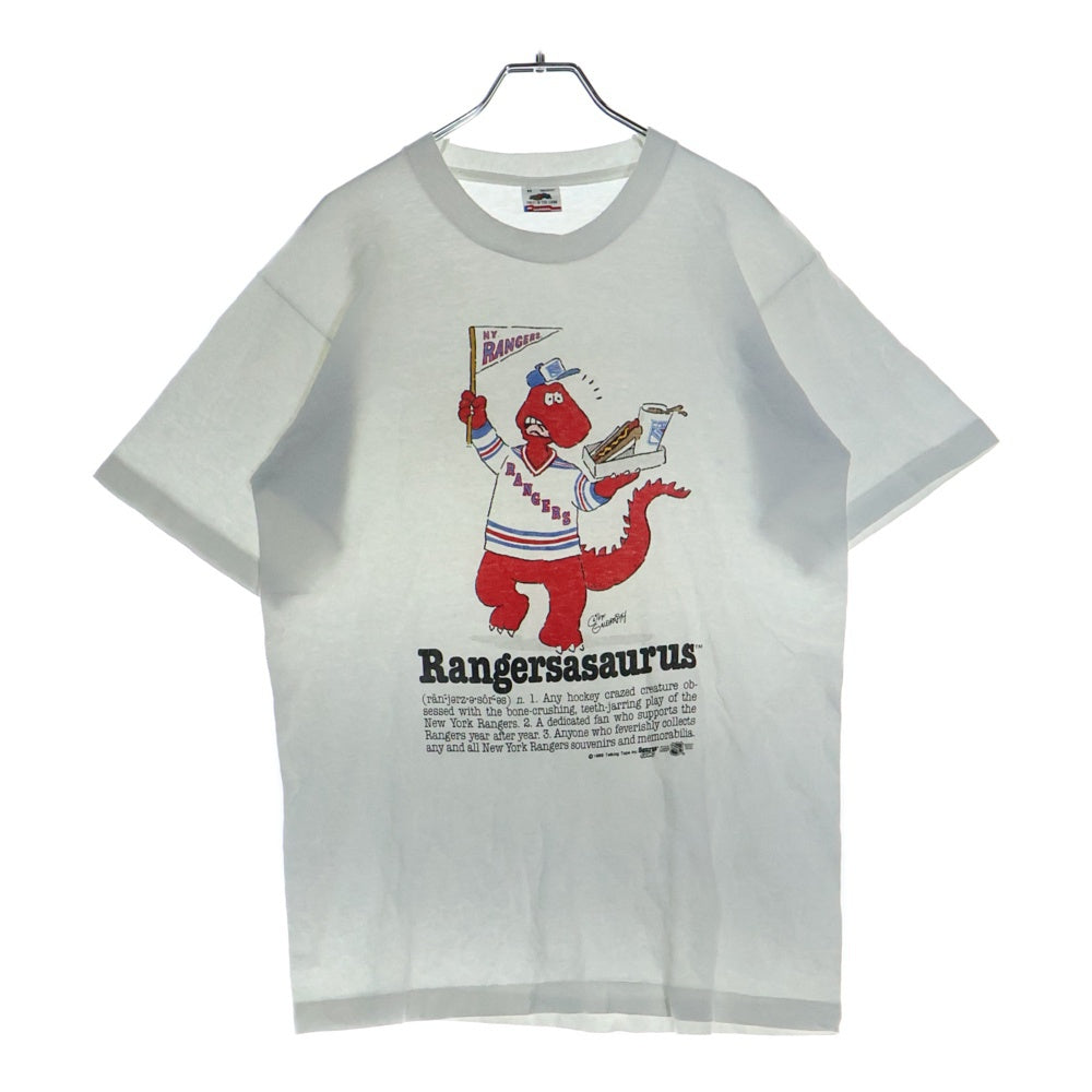 VINTAGE(ヴィンテージ) 80S NEW YORK RANGERS SAURUS TEE ニューヨーク レンジャーズ サウルス プリント クルーネック 半袖 Tシャツ カットソー ホワイト