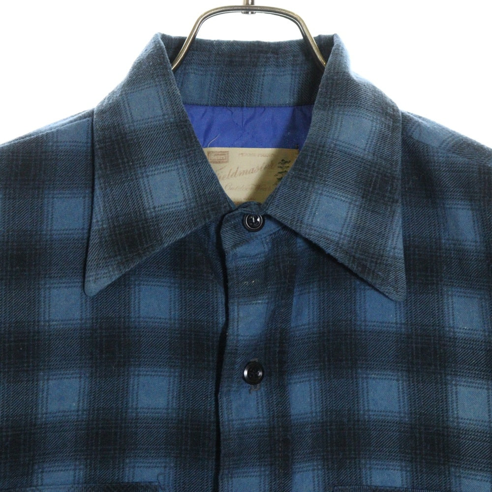 VINTAGE(ヴィンテージ) 70S Sears Fieldmaster シアーズ フィールドマスター オンブレチェック キルティング 長袖 ネルシャツ ジャケット ブルー