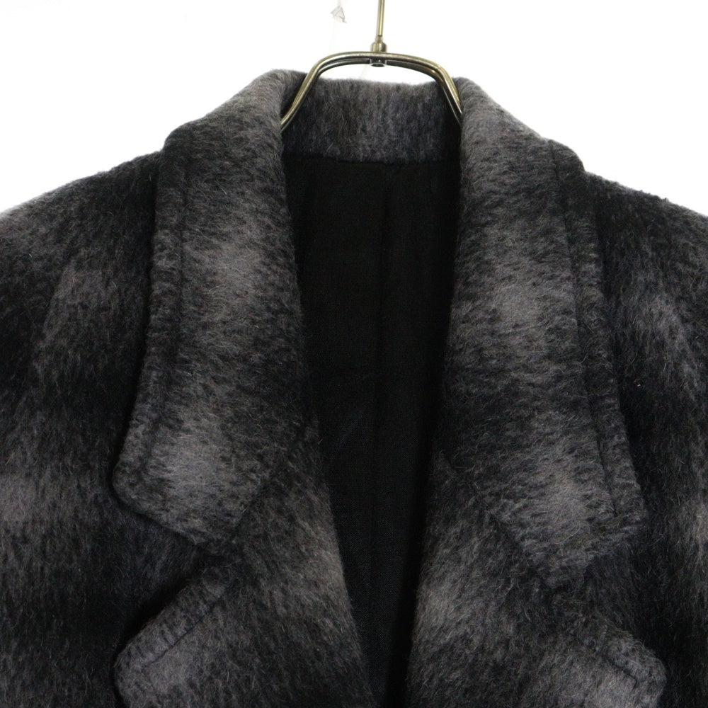 VINTAGE(ヴィンテージ) 80S Plaid Coat オンブレチェック モヘア ミックスウール ダブルブレステッド ピーコート グレー/ブラック