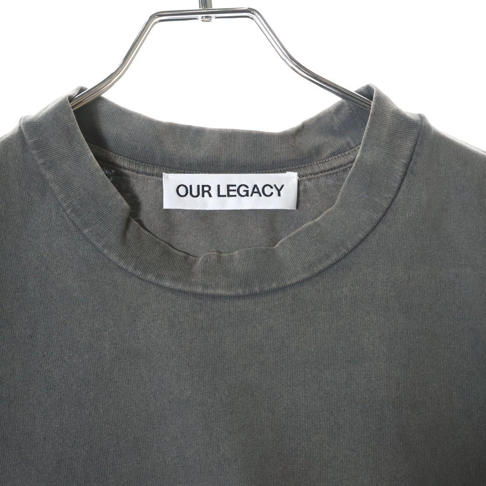 OUR LEGACY(アワーレガシー) 24AW BIG LONGSLEEVE ビッグロングスリーブ ヴィンテージ加工 長袖クルーネックカットソー チャコールグレー W4246BA