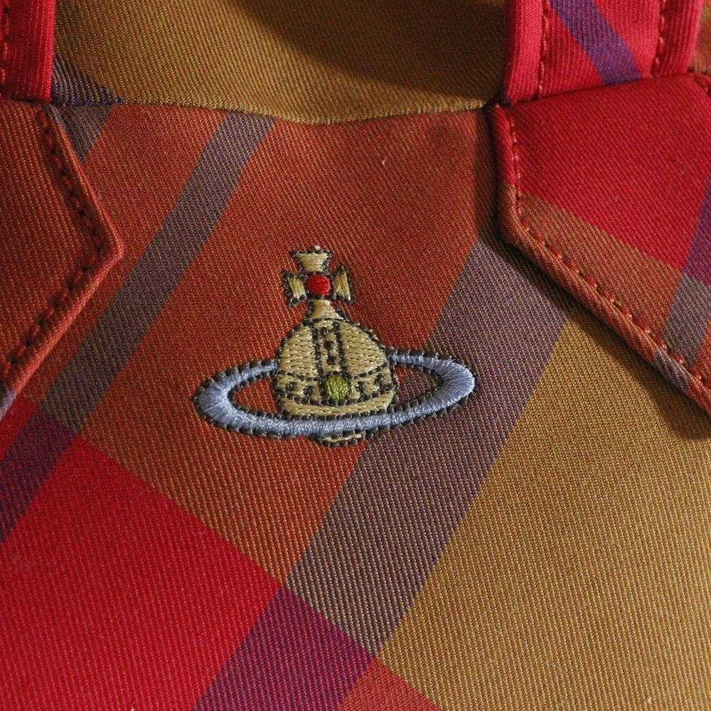 Vivienne Westwood(ヴィヴィアンウエストウッド) YASMINE ヤスミン ロゴ刺繍 コットンハンドバッグ マルチカラー