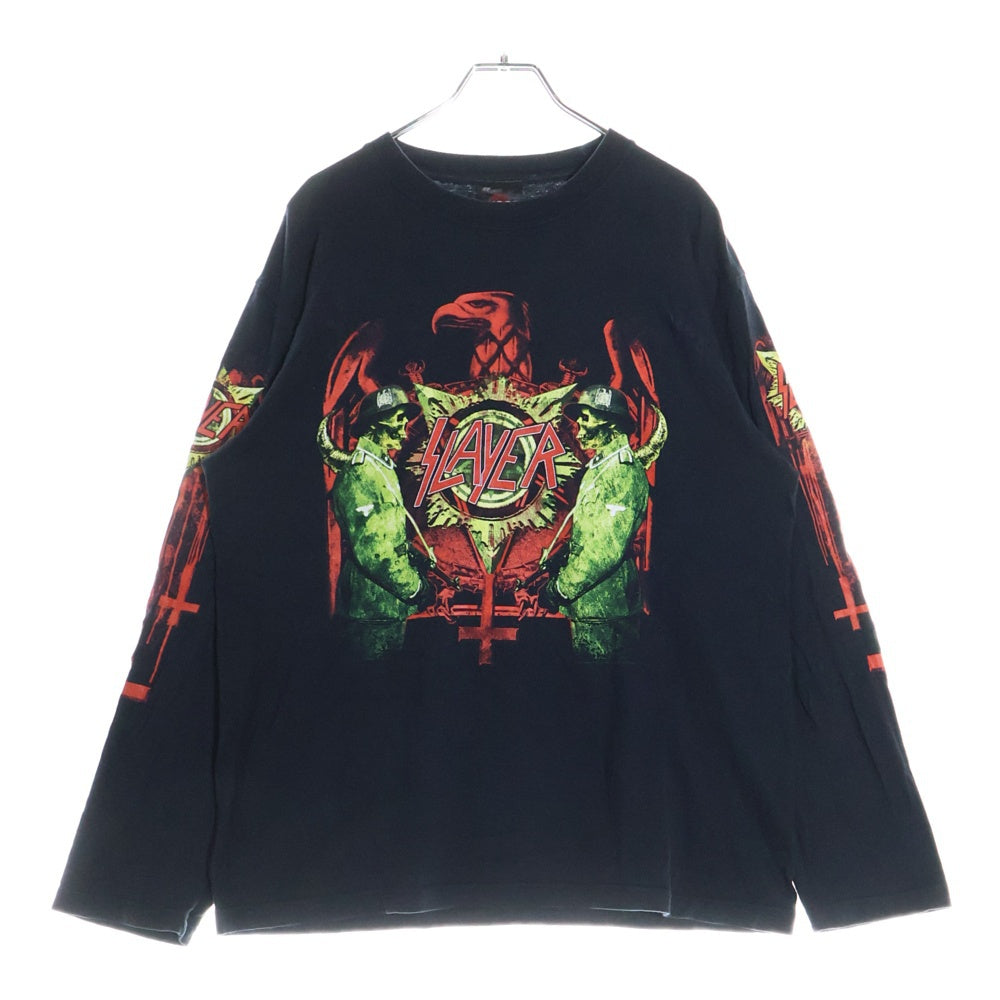 VINTAGE(ヴィンテージ) 00S VINTAGE SLAYER 2006 TUOR SHOOT ヴィンテージ スレイヤー ツアー 両面アームプリント クルーネック コットン 長袖Tシャツ カットソー ブラック