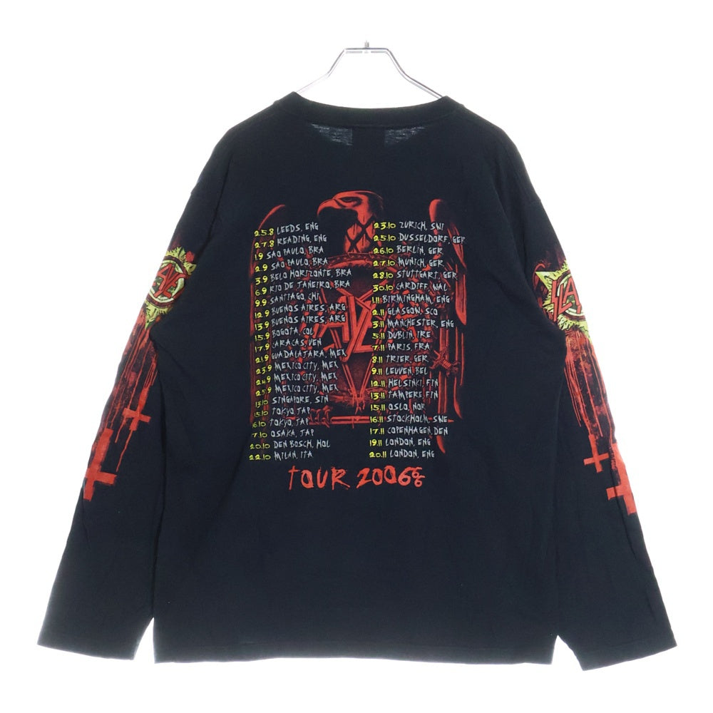 VINTAGE(ヴィンテージ) 00S VINTAGE SLAYER 2006 TUOR SHOOT ヴィンテージ スレイヤー ツアー 両面アームプリント クルーネック コットン 長袖Tシャツ カットソー ブラック