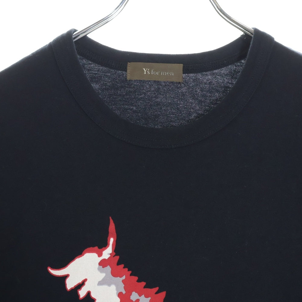 Y's for men(ワイズフォーメン) GOZILLA TEE ゴジラ プリント 半袖Tシャツ カットソー ブラック MV-T73-065