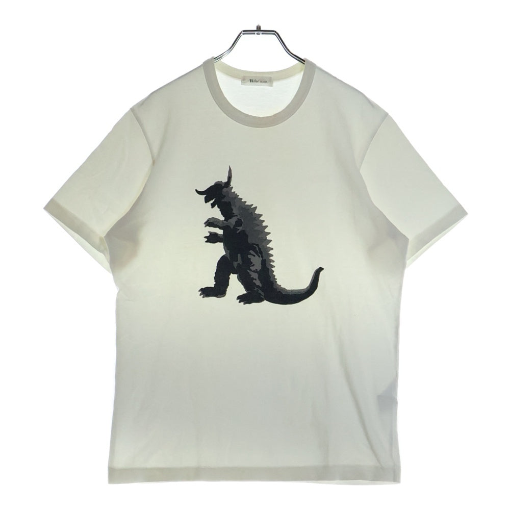 Y's for men(ワイズフォーメン) GOZILLA TEE ゴジラ プリント 半袖Tシャツ カットソー ホワイト MV-T73-065