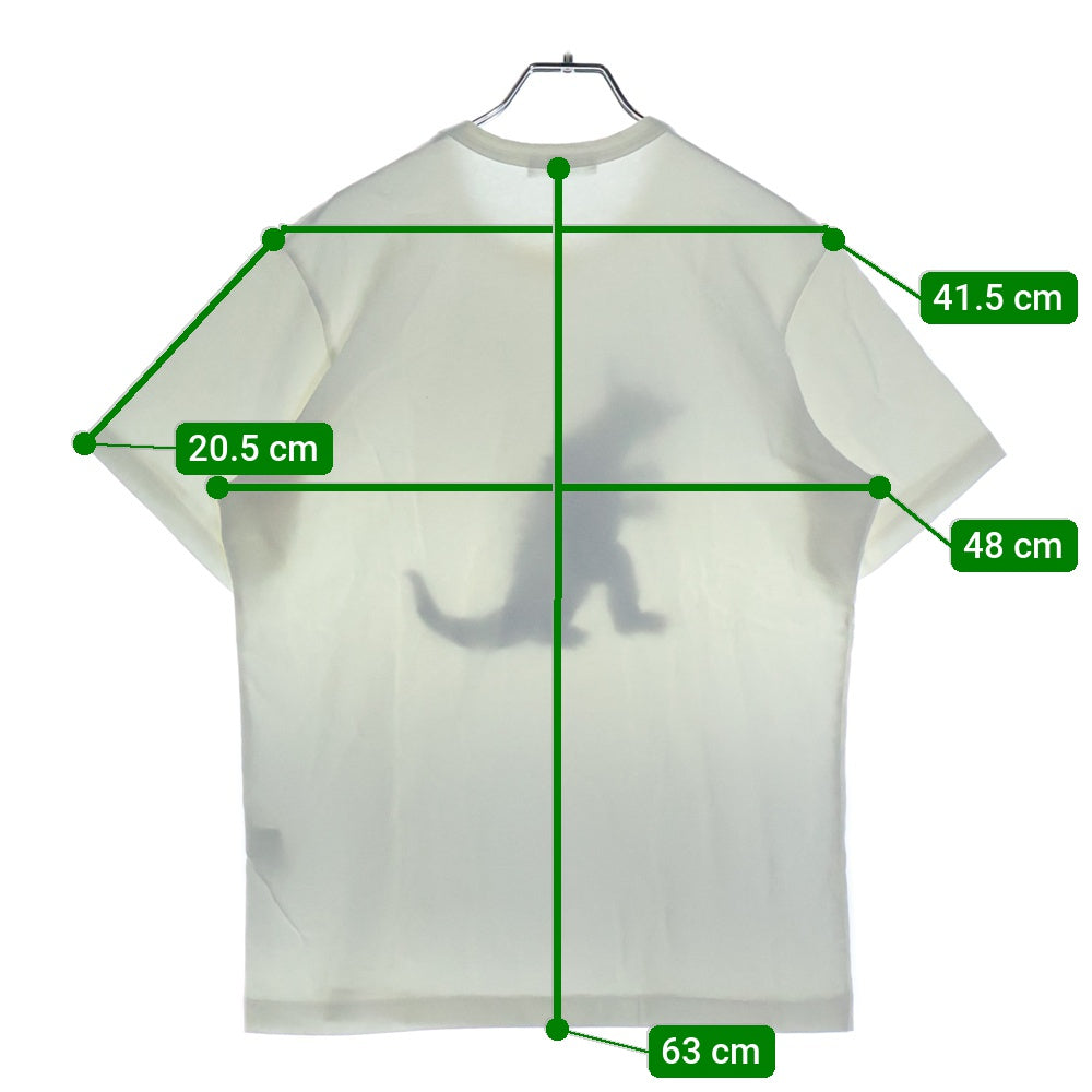 Y's for men(ワイズフォーメン) GOZILLA TEE ゴジラ プリント 半袖Tシャツ カットソー ホワイト MV-T73-065
