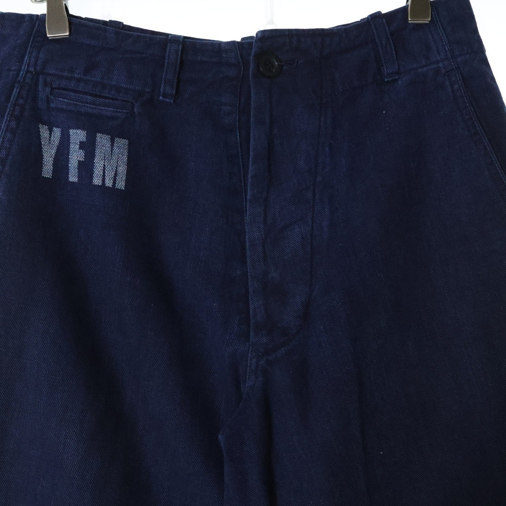 Y's for men(ワイズフォーメン) コットン ロゴプリント ミリタリー デニムパンツ インディゴ MC-P02-005