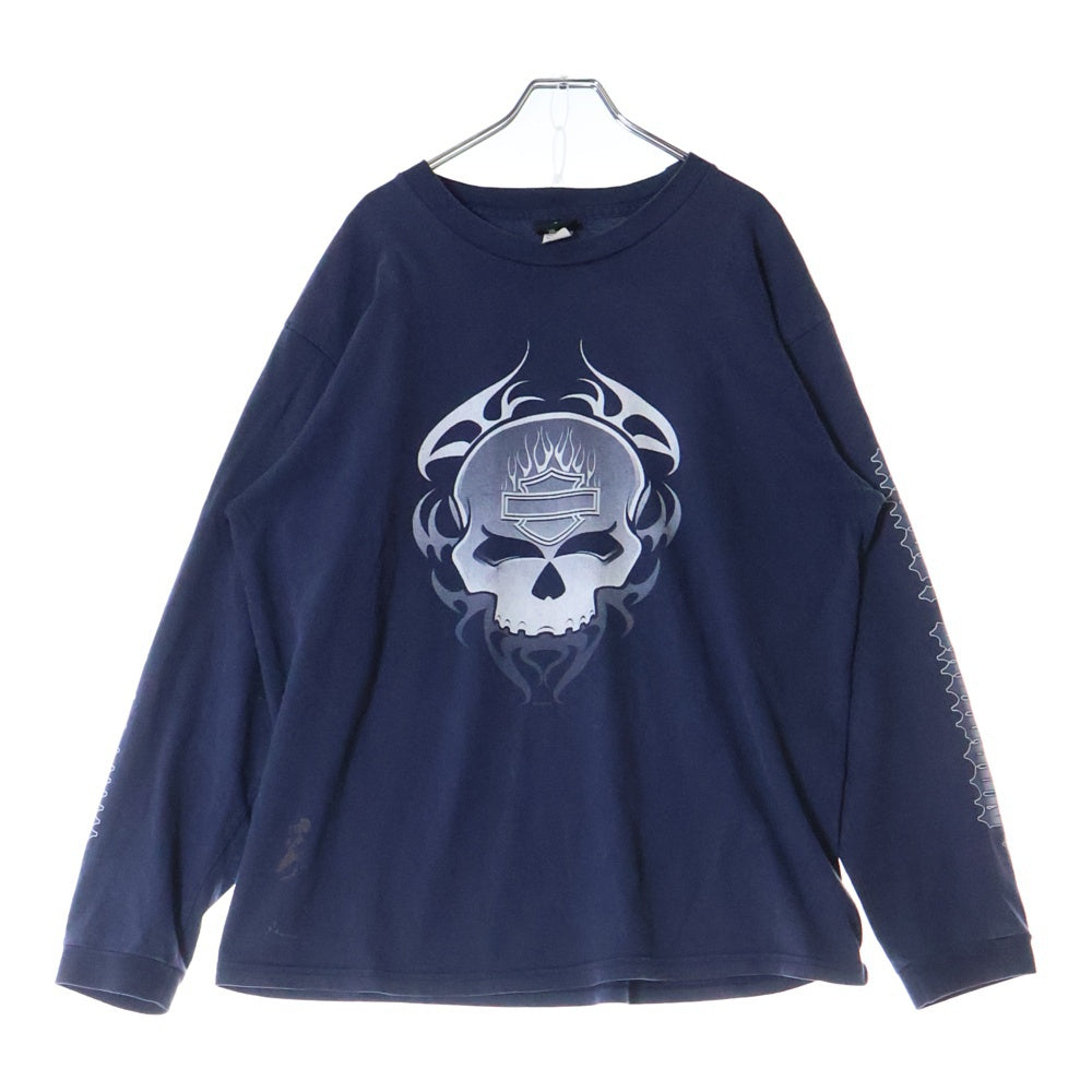 VINTAGE(ヴィンテージ) 00S VINTAGE HARLEY DAVIDSON CENTRAL TEXAS L/S TEE ヴィンテージ ハーレーダビッドソン セントラル テキサス クルーネック 長袖Tシャツ カットソー ネイビー