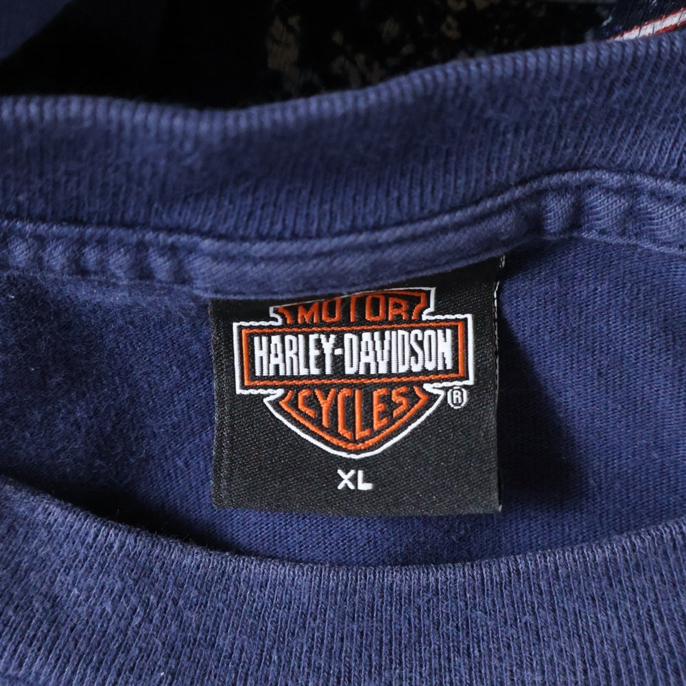 VINTAGE(ヴィンテージ) 00S VINTAGE HARLEY DAVIDSON CENTRAL TEXAS L/S TEE ヴィンテージ ハーレーダビッドソン セントラル テキサス クルーネック 長袖Tシャツ カットソー ネイビー
