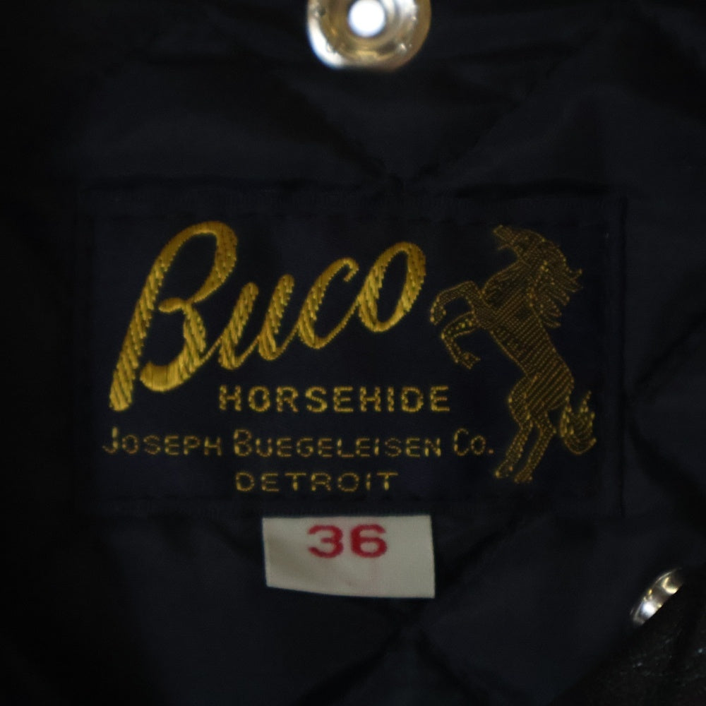 THE REAL McCOY'S(ザリアルマッコイ) BUCO J-24 COMBINATION TANNED LEATHER JACKET ホースハイド コンビ鞣し ダブルライダース レザージャケット ブラック BJ19003