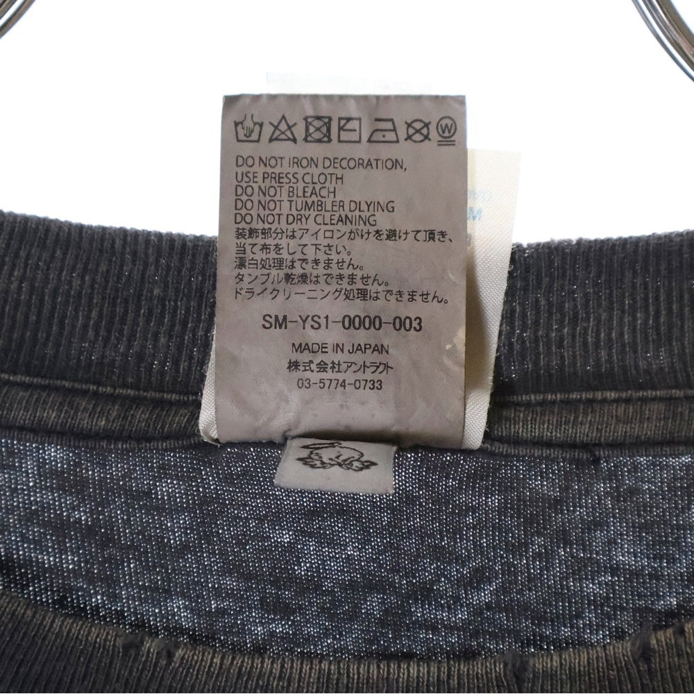 SAINT MICHAEL(セントマイケル) 24AW SEVEN DEADLY SS TEE セブン デッドリー 両面プリント ダメージ加工 クルーネック カットソー 半袖Tシャツ ブラック SM-YS1-0000-003