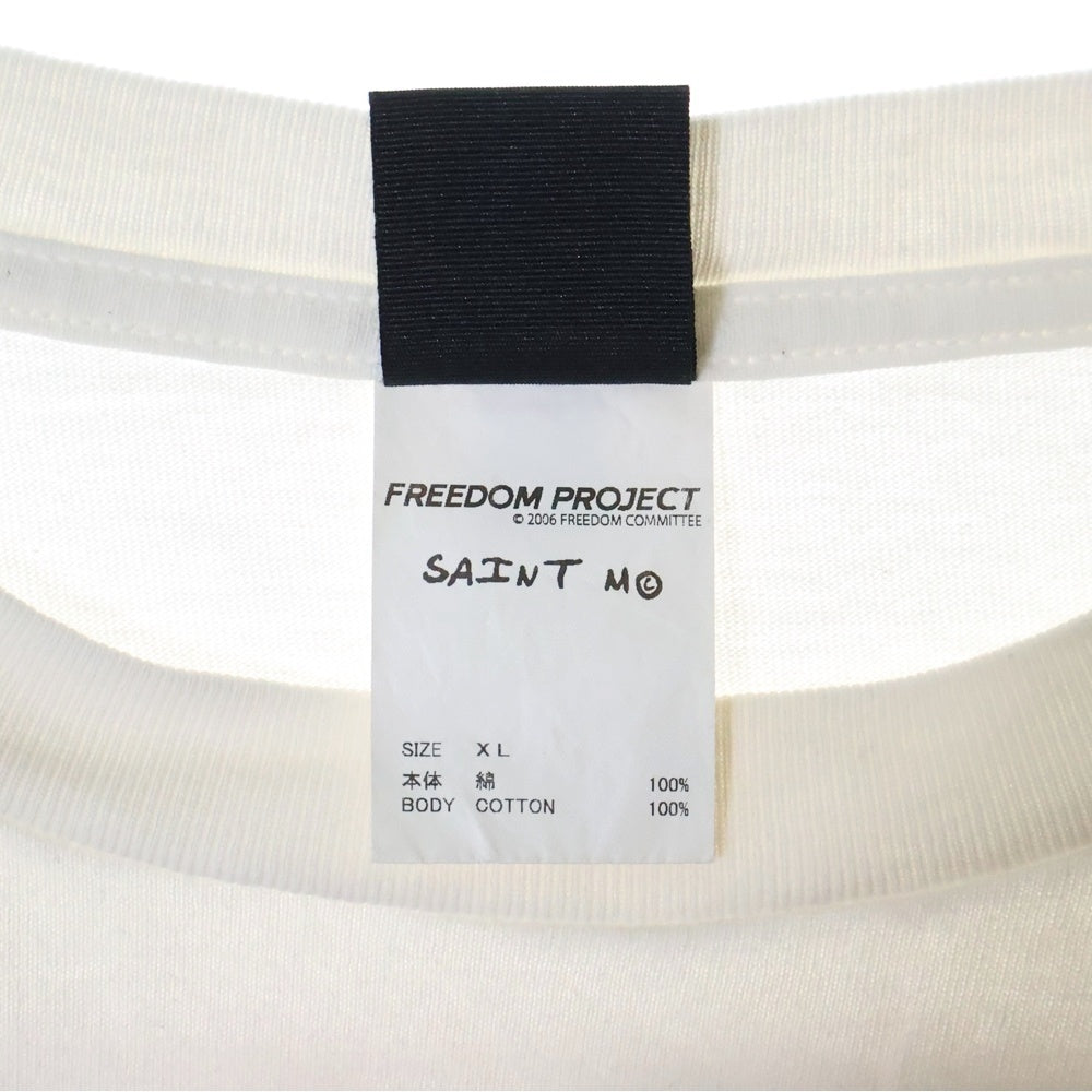SAINT MICHAEL(セントマイケル) 24SS FREEDOM フリーダム 両面プリント クルーネック カットソー 半袖Tシャツ ホワイト SM-YS8-0000-C20