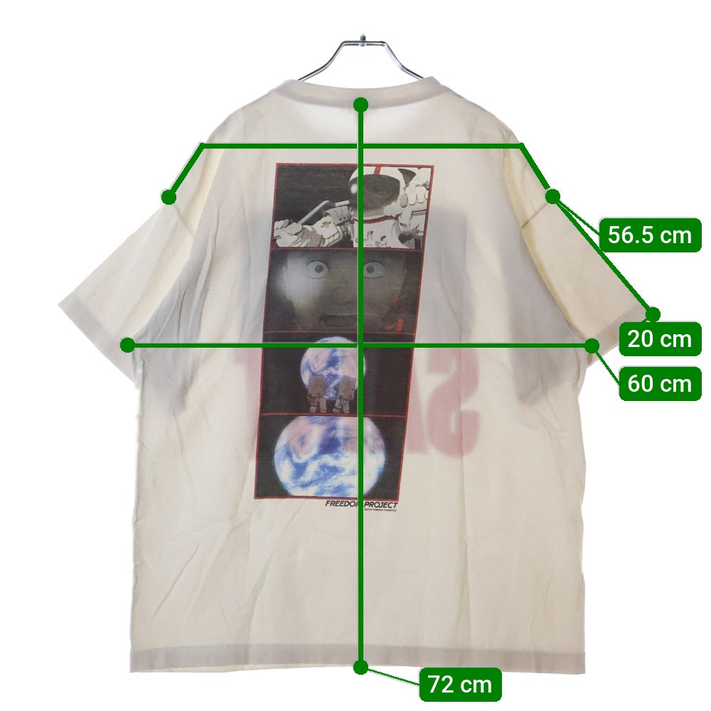 SAINT MICHAEL(セントマイケル) 24SS FREEDOM フリーダム 両面プリント クルーネック カットソー 半袖Tシャツ ホワイト SM-YS8-0000-C20