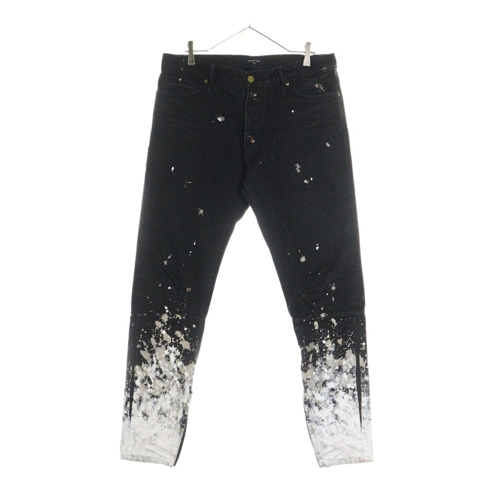 FEAR OF GOD(フィアオブゴッド) DENIM PAINTERS JEAN ブリーチ加工 スキニー デニムパンツ ブラック
