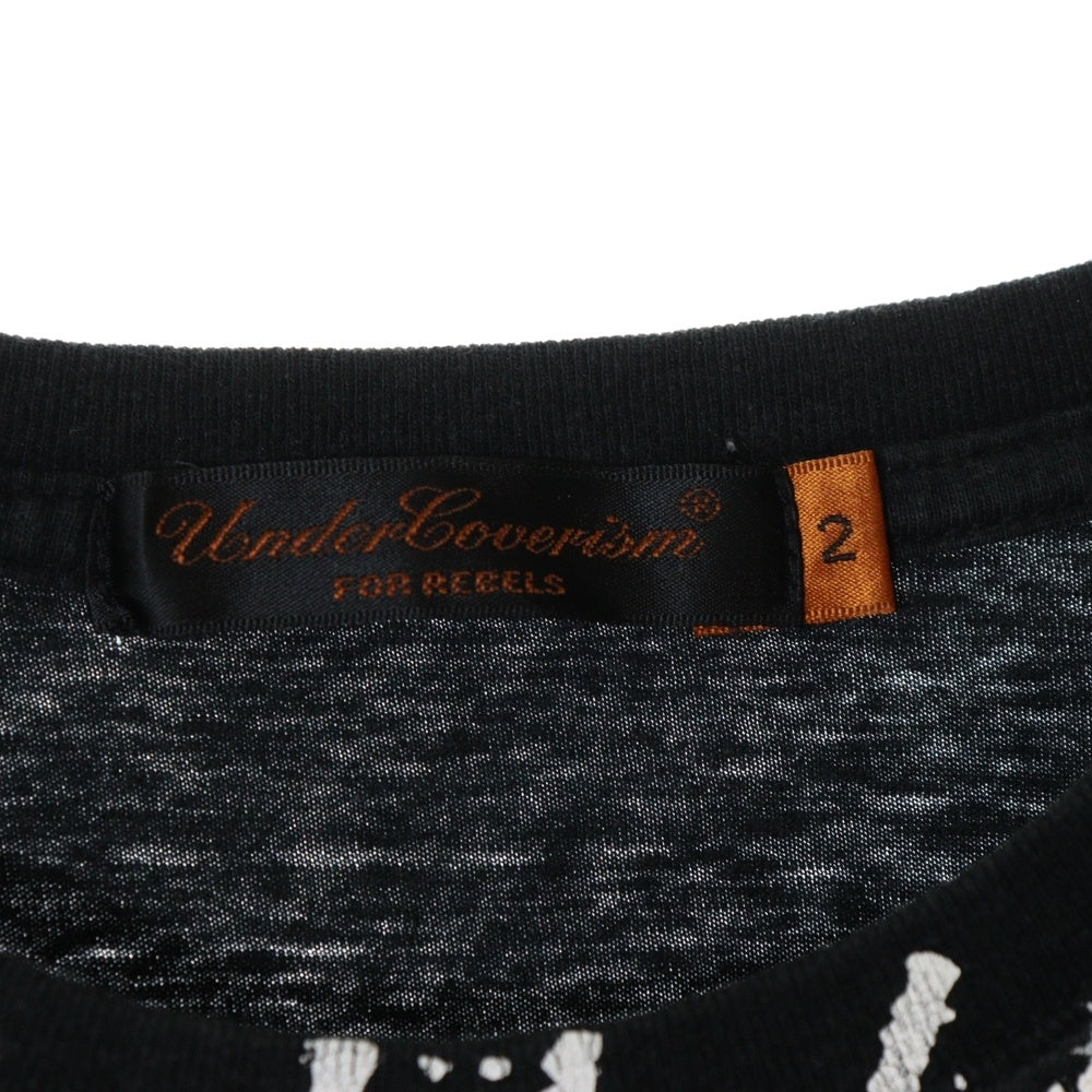 UNDERCOVER(アンダーカバー) × COMME des GARCONS コムデギャルソン グラフィックプリント クルーネック半袖Tシャツ カットソー ブラック/ホワイト