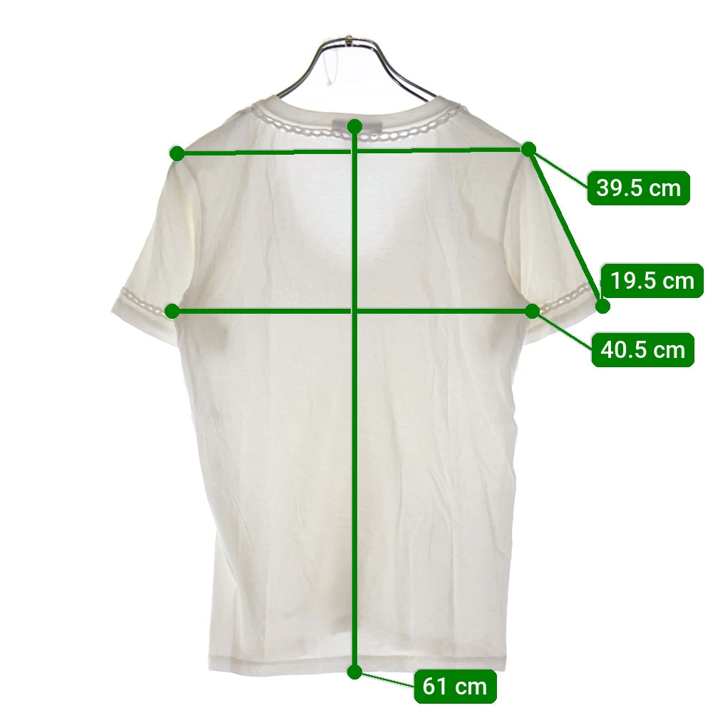n(n) by NUMBER (N)INE(エヌエヌバイナンバーナイン) 編み込みデザイン Vネック半袖Tシャツ カットソー レディース ホワイト