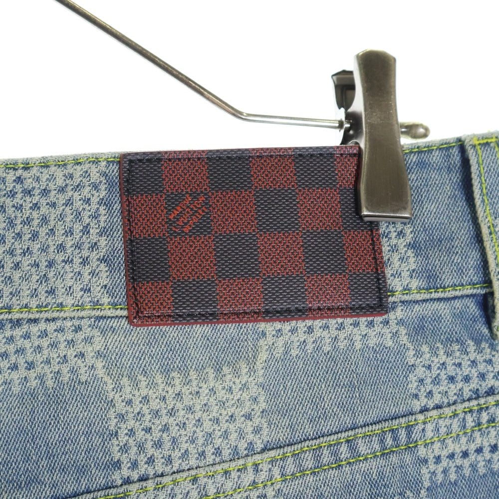 LOUIS VUITTON(ルイヴィトン) 24SS Damier Boots Cat Denim Pants ダミエ ブーツカット デニムパンツ インディゴ RM241 GRT HQD70E