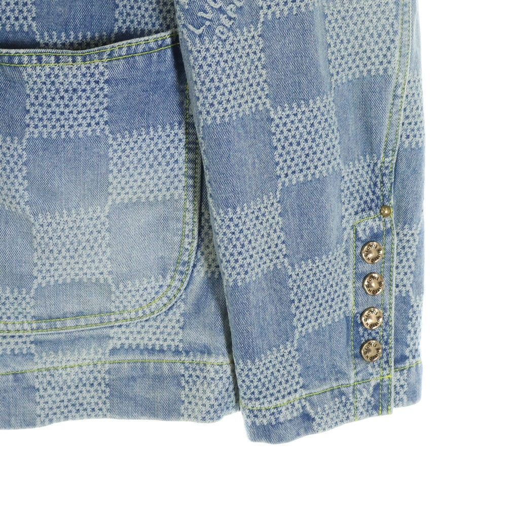 LOUIS VUITTON(ルイヴィトン) 24SS Damier Collarless Denim Jacket ダミエ ノーカラー デニム ジャケット インディゴ RM241 GRT HQA70W