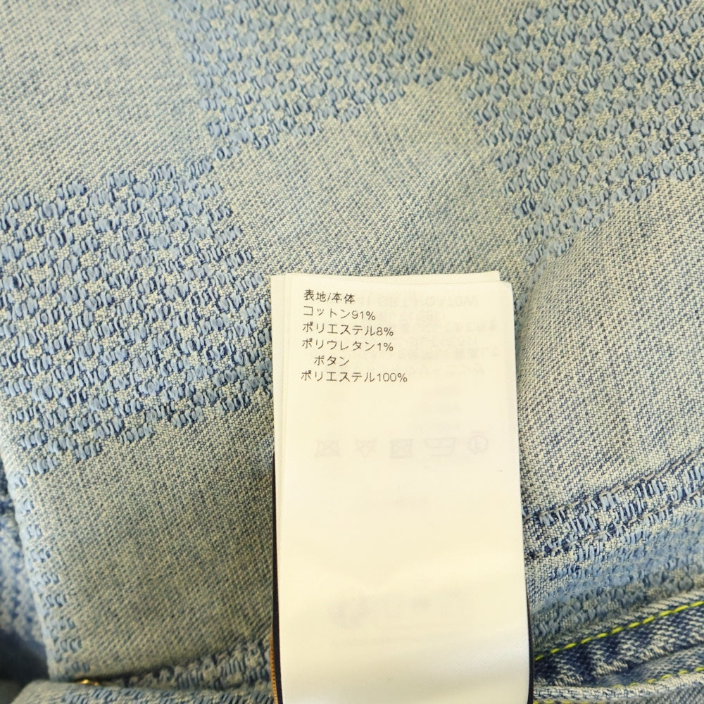 LOUIS VUITTON(ルイヴィトン) 24SS Damier Collarless Denim Jacket ダミエ ノーカラー デニム ジャケット インディゴ RM241 GRT HQA70W