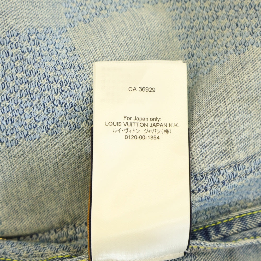LOUIS VUITTON(ルイヴィトン) 24SS Damier Collarless Denim Jacket ダミエ ノーカラー デニム ジャケット インディゴ RM241 GRT HQA70W