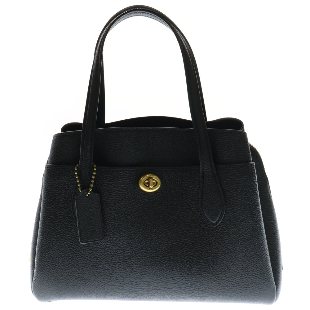 COACH(コーチ) ローラ キャリーオール 30 2WAY レザーショルダーバッグ ハンドバッグ レディース ブラック H2030-91740