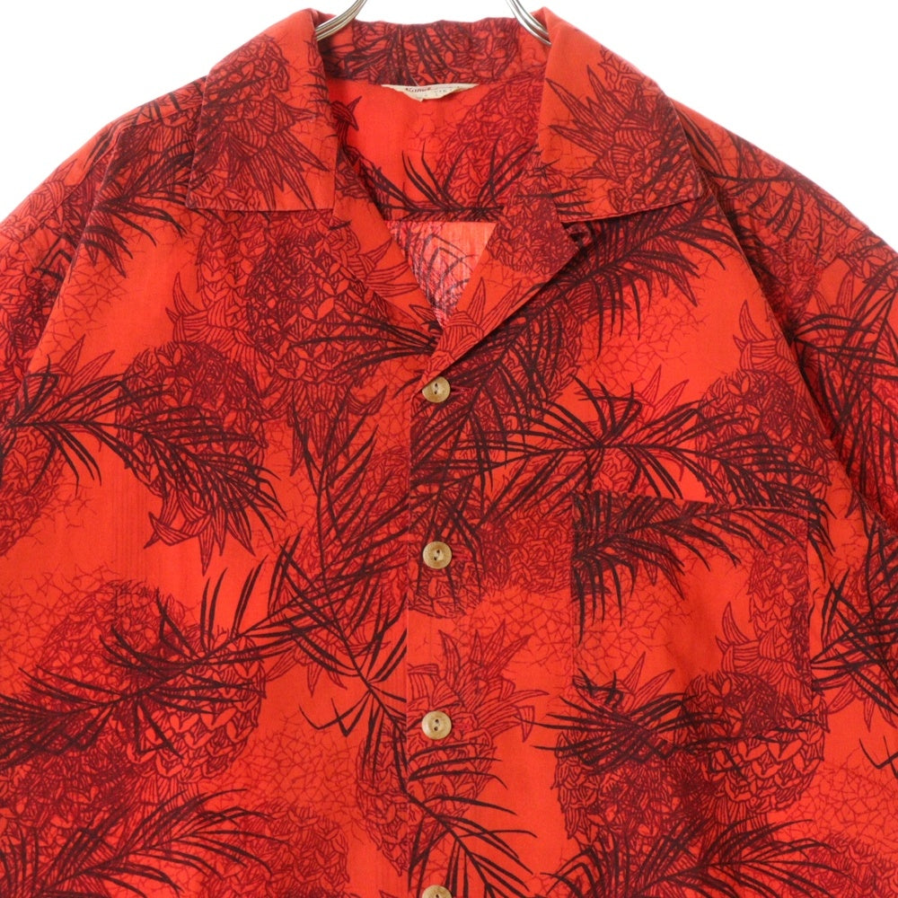 VINTAGE(ヴィンテージ) 50-60S VINTAGE KAMEHAMEHA ALOHA SHIRT ヴィンテージ カメハメハ 総柄プリント 半袖アロハシャツ レッド
