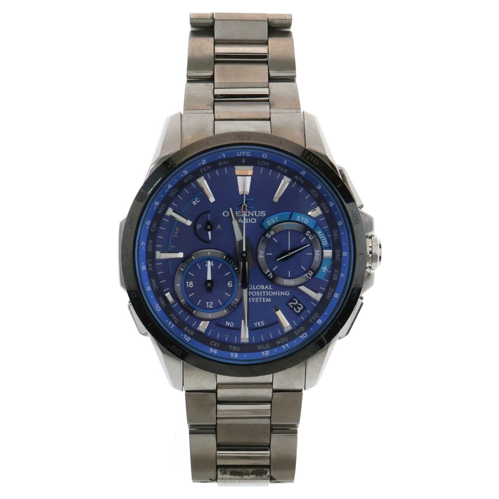 CASIO(カシオ) OCEANUS オシアナス デイデイト ソーラー 腕時計 シルバー/ブルー OCW-G1000