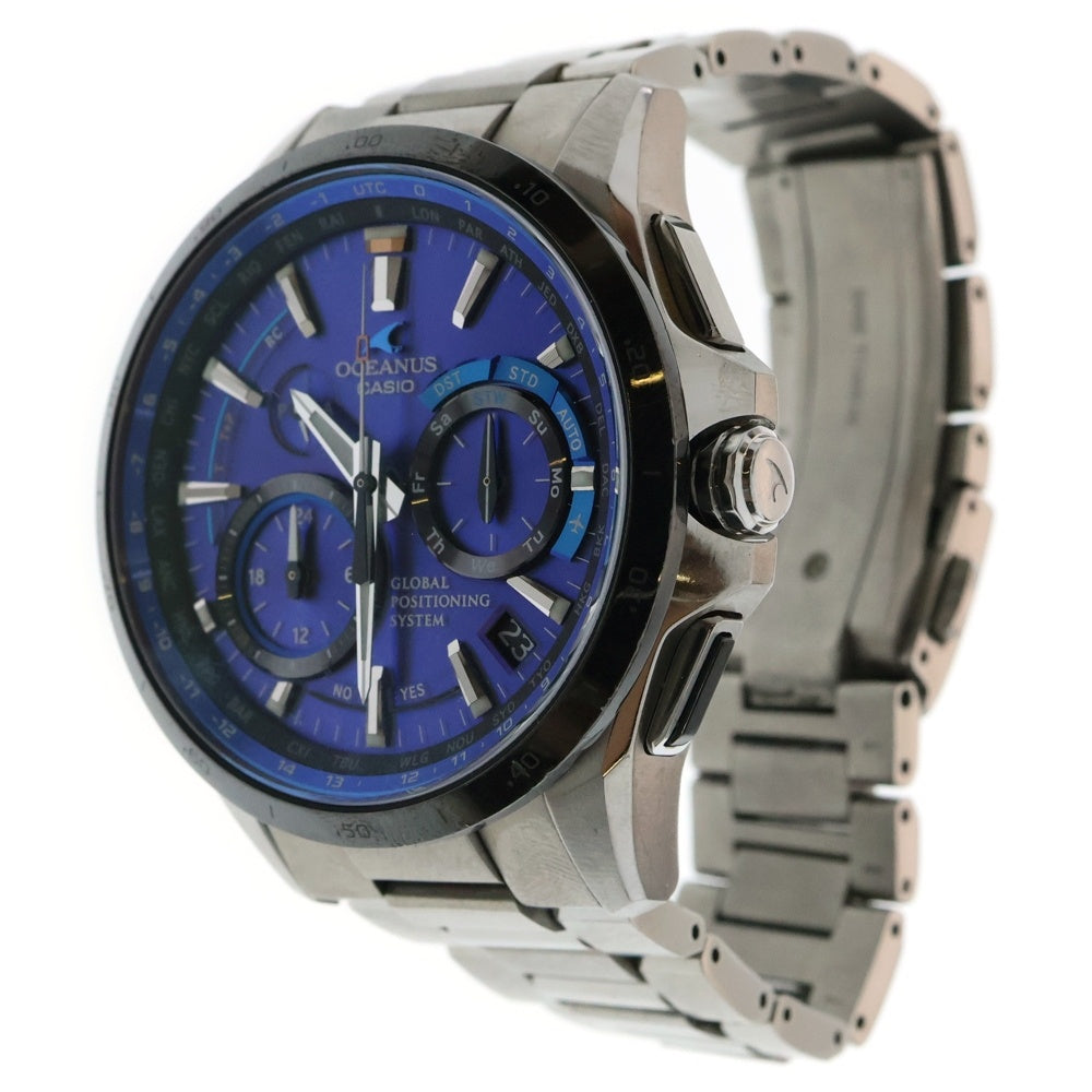 CASIO(カシオ) OCEANUS オシアナス デイデイト ソーラー 腕時計 シルバー/ブルー OCW-G1000