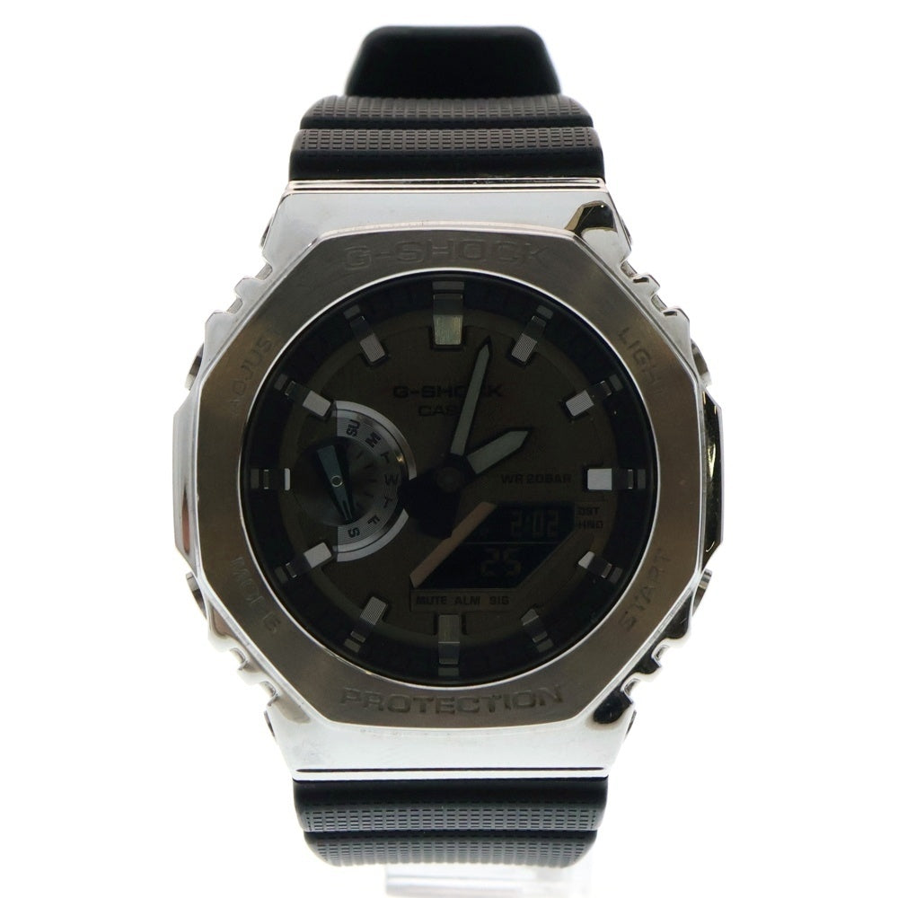 CASIO G-SHOCK(カシオ ジーショック) METAL COVERED メタルカバー クォーツ アナデジ 腕時計 シルバー/ブラック GM-2100