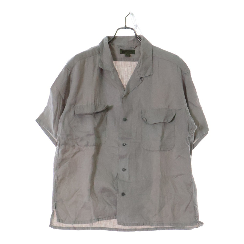 NIGEL CABOURN(ナイジェルケーボン) LINEN OPEN COLLAR SHIRT リネンツイル 半袖オープンカラーシャツ グレー 8046-00-11005