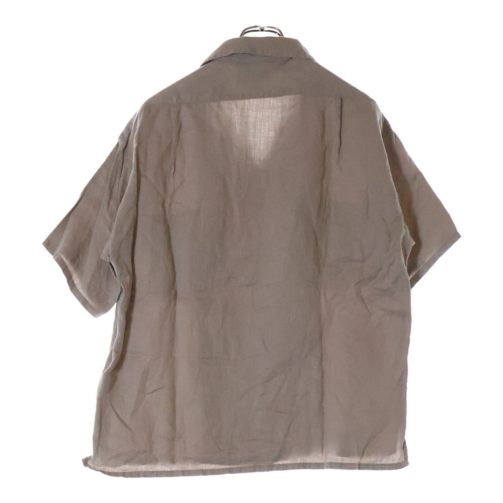 NIGEL CABOURN(ナイジェルケーボン) LINEN OPEN COLLAR SHIRT リネンツイル 半袖オープンカラーシャツ グレー 8046-00-11005