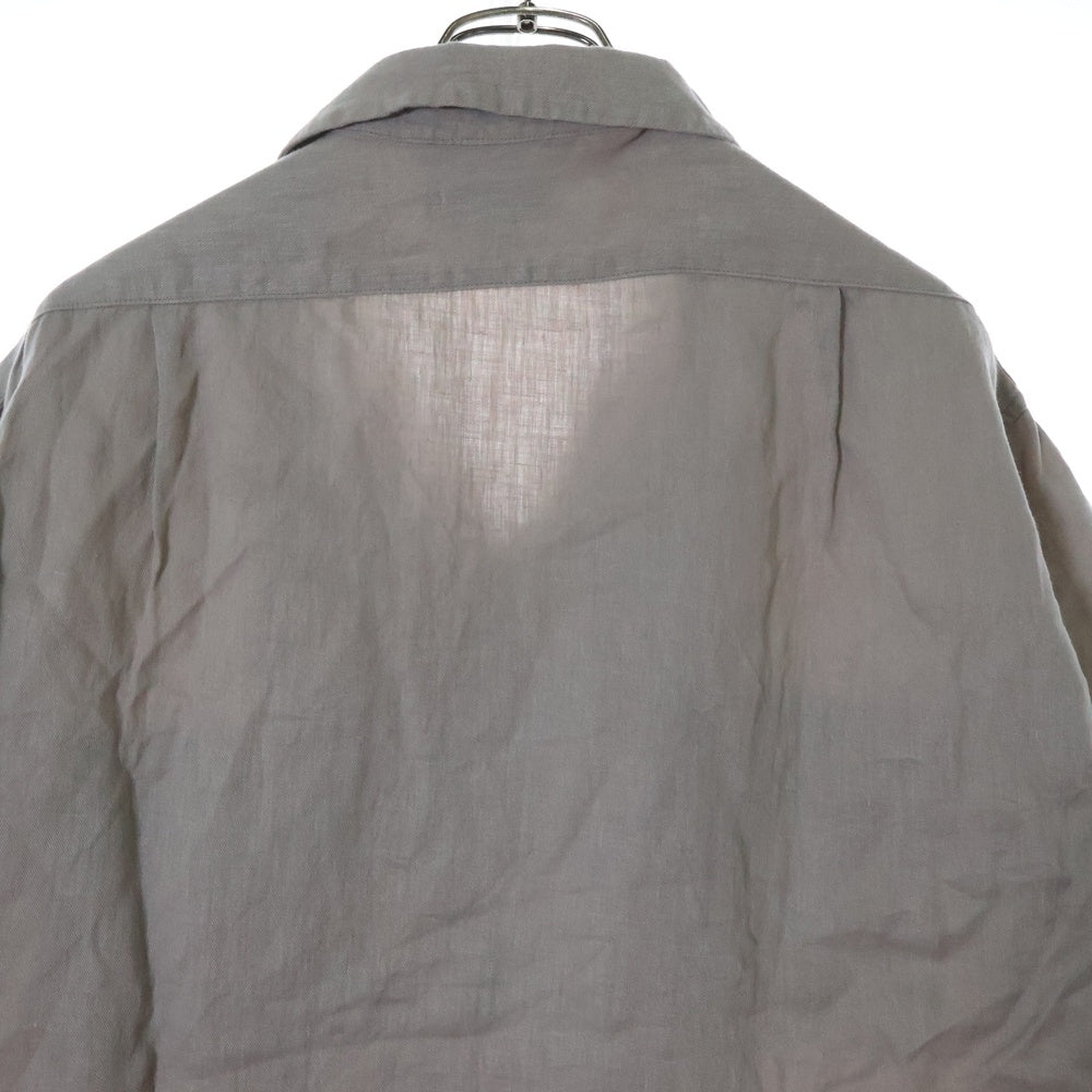 NIGEL CABOURN(ナイジェルケーボン) LINEN OPEN COLLAR SHIRT リネンツイル 半袖オープンカラーシャツ グレー 8046-00-11005