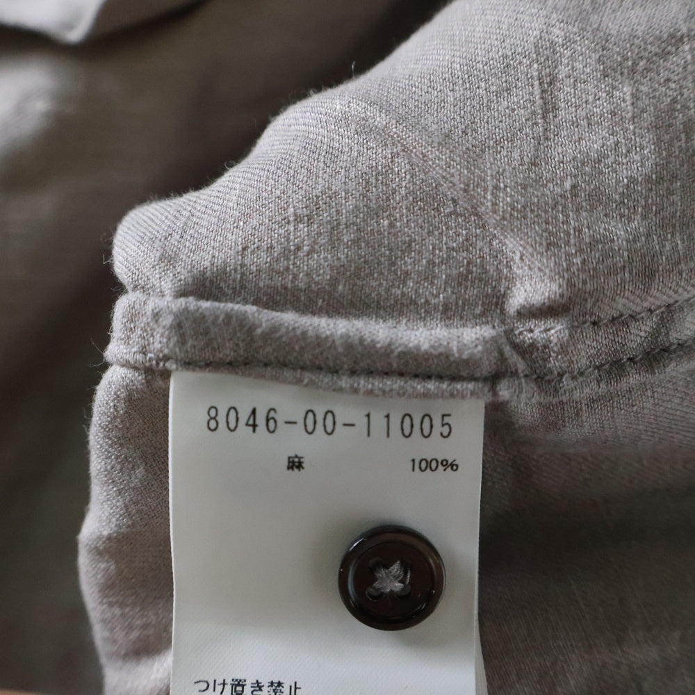 NIGEL CABOURN(ナイジェルケーボン) LINEN OPEN COLLAR SHIRT リネンツイル 半袖オープンカラーシャツ グレー 8046-00-11005