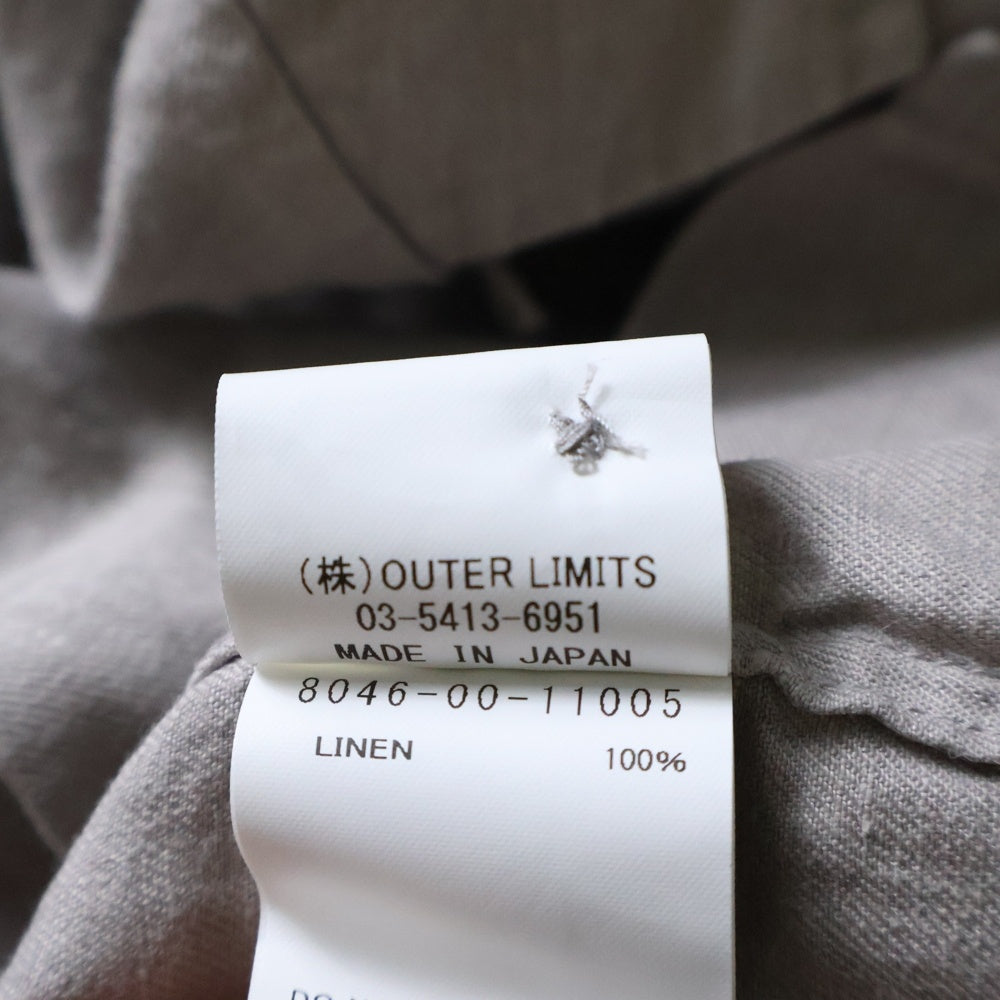 NIGEL CABOURN(ナイジェルケーボン) LINEN OPEN COLLAR SHIRT リネンツイル 半袖オープンカラーシャツ グレー 8046-00-11005