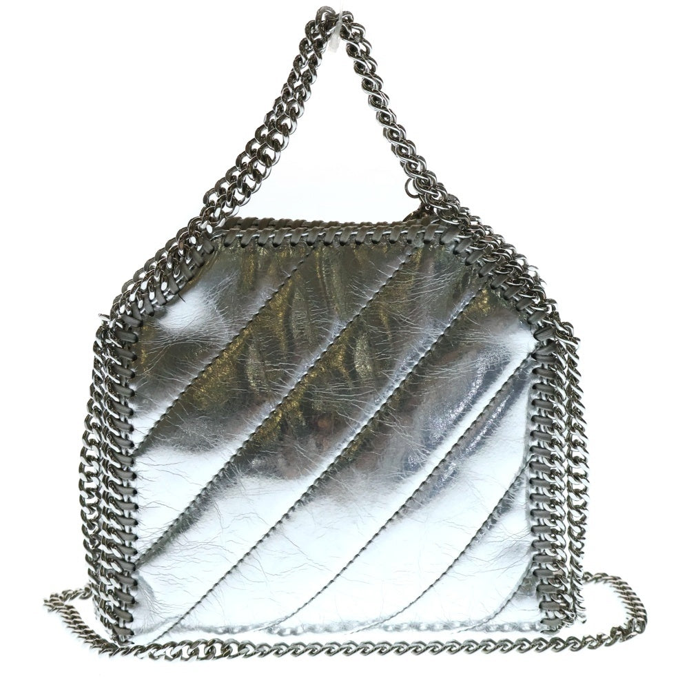 STELLA McCARTNEY(ステラマッカートニー) FALABELLA ファラベラ 2WAY バイアス ステッチ チェーン ショルダー ハンド バッグ レディース シルバー 391698 W8412