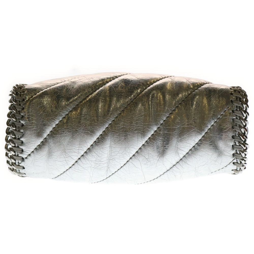 STELLA McCARTNEY(ステラマッカートニー) FALABELLA ファラベラ 2WAY バイアス ステッチ チェーン ショルダー ハンド バッグ レディース シルバー 391698 W8412