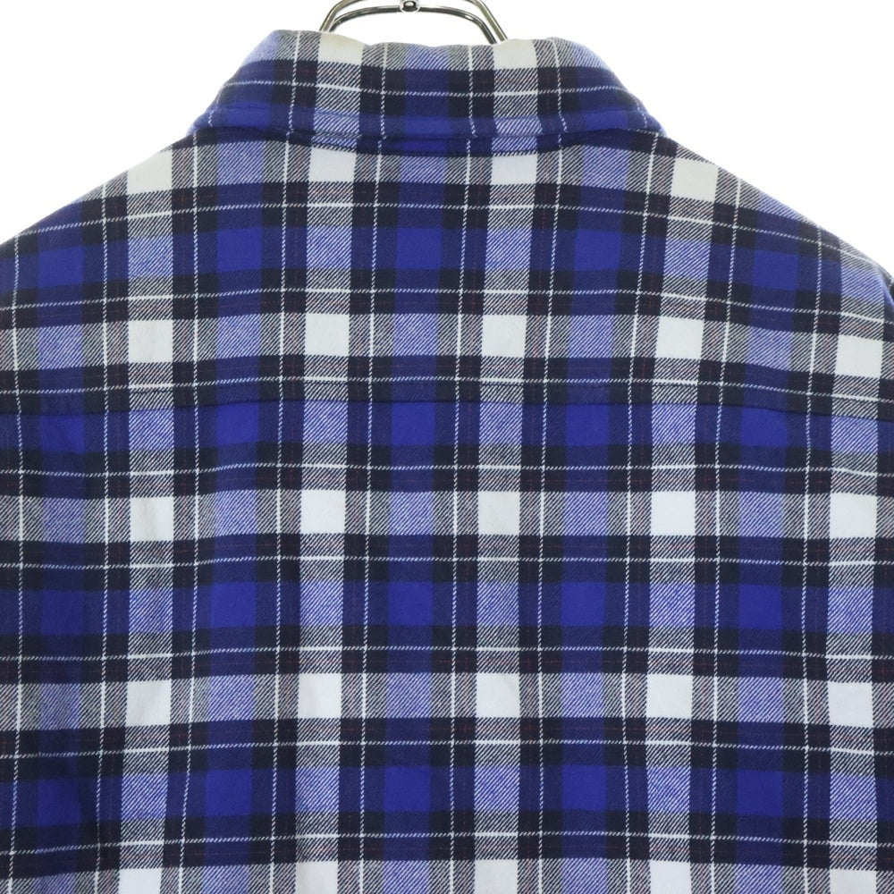 BALENCIAGA(バレンシアガ) 21AW 裏地キルティング フランネルチェック 長袖シャツジャケット ブルー/ホワイト 642339 TKM27