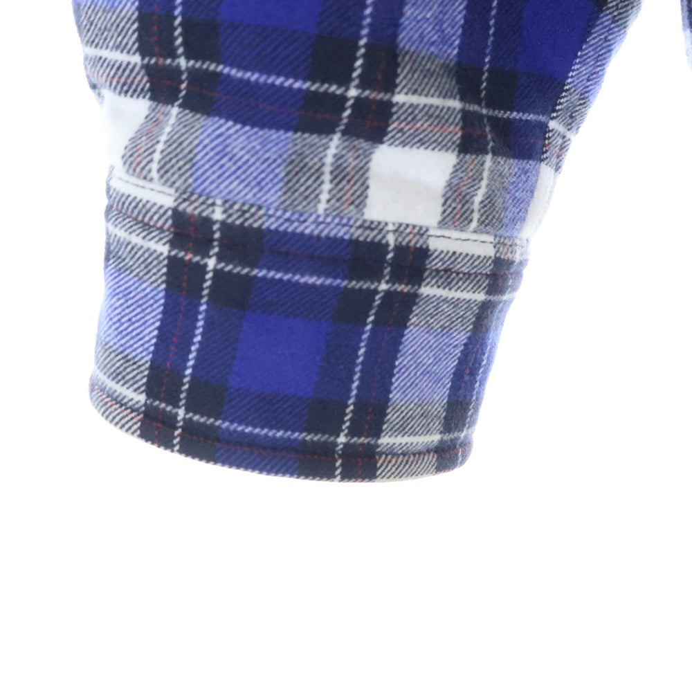 BALENCIAGA(バレンシアガ) 21AW 裏地キルティング フランネルチェック 長袖シャツジャケット ブルー/ホワイト 642339 TKM27