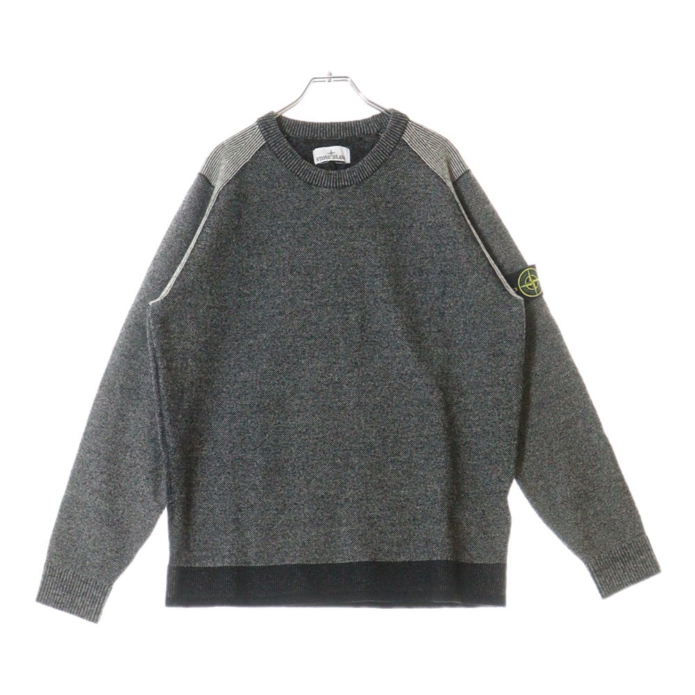 STONE ISLAND(ストーンアイランド) CREWNECK KNIT SWEATER ロゴワッペン クルーネックニットセーター グレー 7715541C8