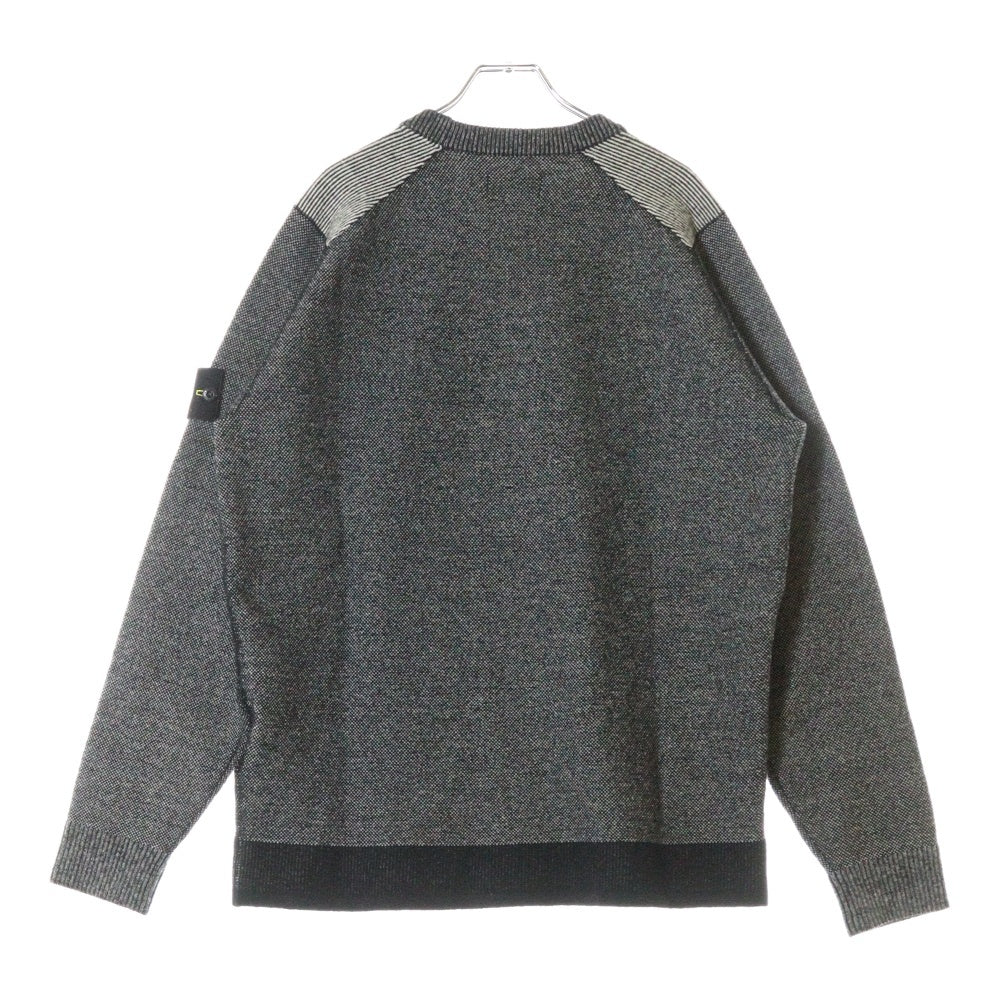 STONE ISLAND(ストーンアイランド) CREWNECK KNIT SWEATER ロゴワッペン クルーネックニットセーター グレー 7715541C8