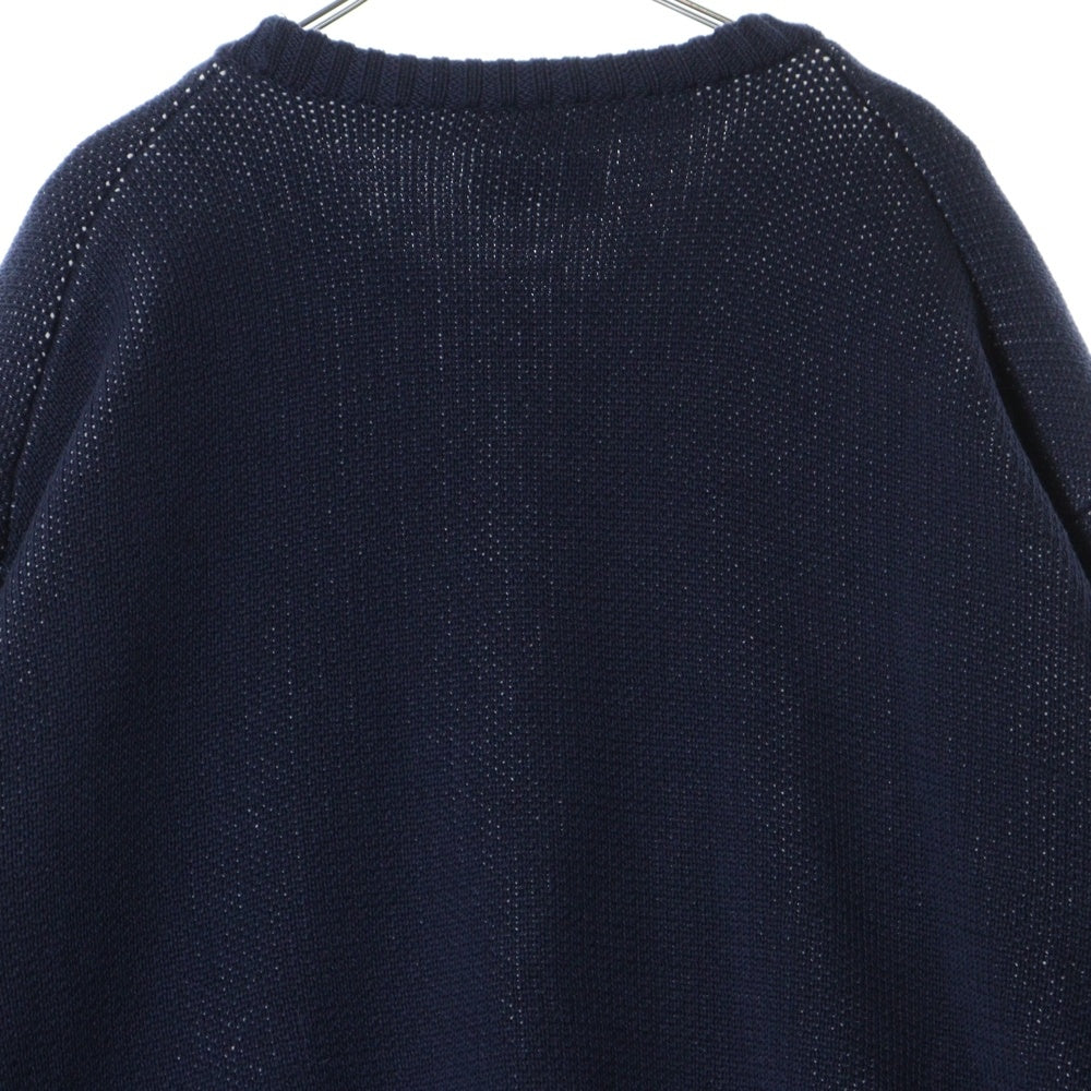 Setinn(セットイン) 24AW JACQUARD KNIT フロントロゴ クルーネック ジャガードニット セーター ネイビー 86-15-0008-147