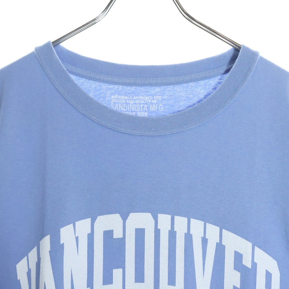 SANDINISTA(サンディニスタ) EASY FIT イージーフィット フロントアーチプリント クルーネック 半袖Tシャツ カットソー ブルー