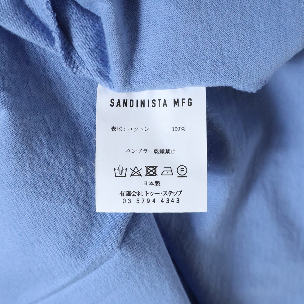 SANDINISTA(サンディニスタ) EASY FIT イージーフィット フロントアーチプリント クルーネック 半袖Tシャツ カットソー ブルー